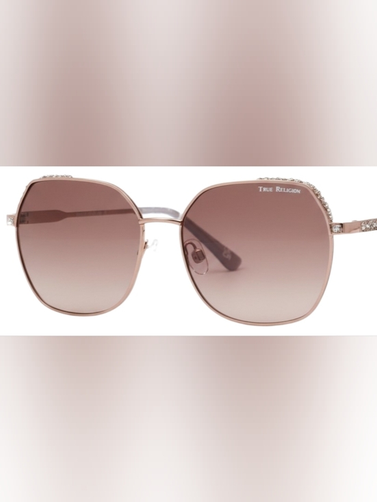 True Religion Accessories - True Religion Rose-Tint Oversized Round Sunglasses, UVA/UVB protection, New